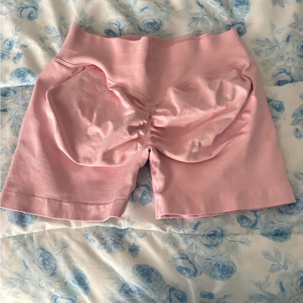 Pink Women's Gym Shorts - Picture 2 of 3